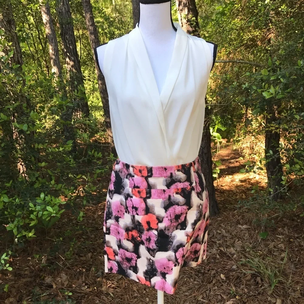 J Crew Floral Mini Skirt Size 4